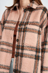 OVERSIZED PLAID JACKET WITH FRINGE, Shackets, $ 75.00, A Moment Of Now™